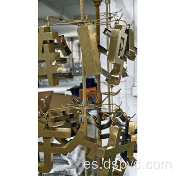 Logotipo de letra de acero inoxidable con revestimiento de PVD de titanio.